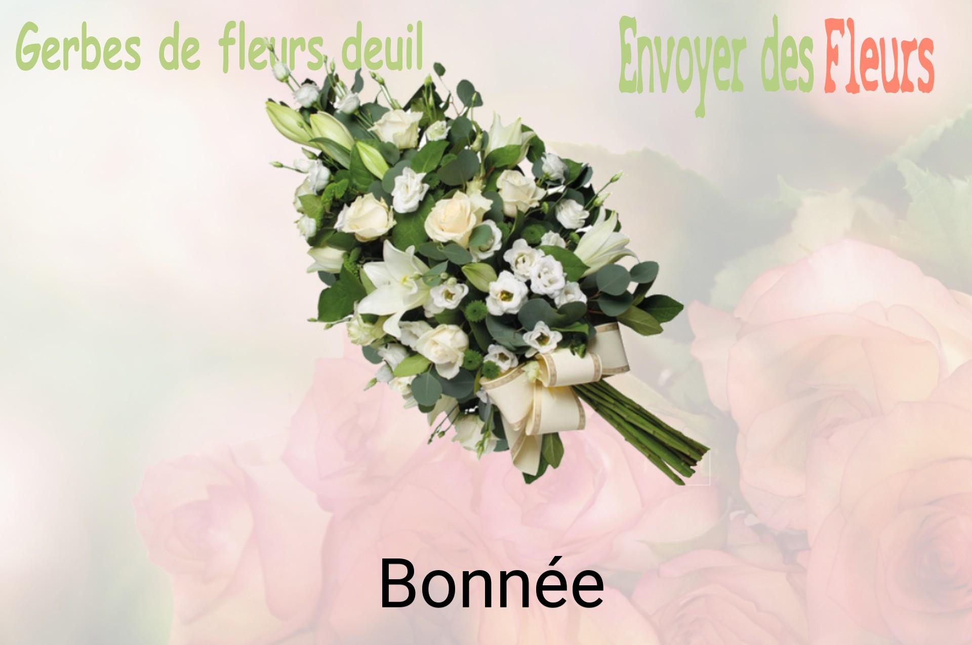 Gerbe de fleurs de deuil livrée à Bonnée